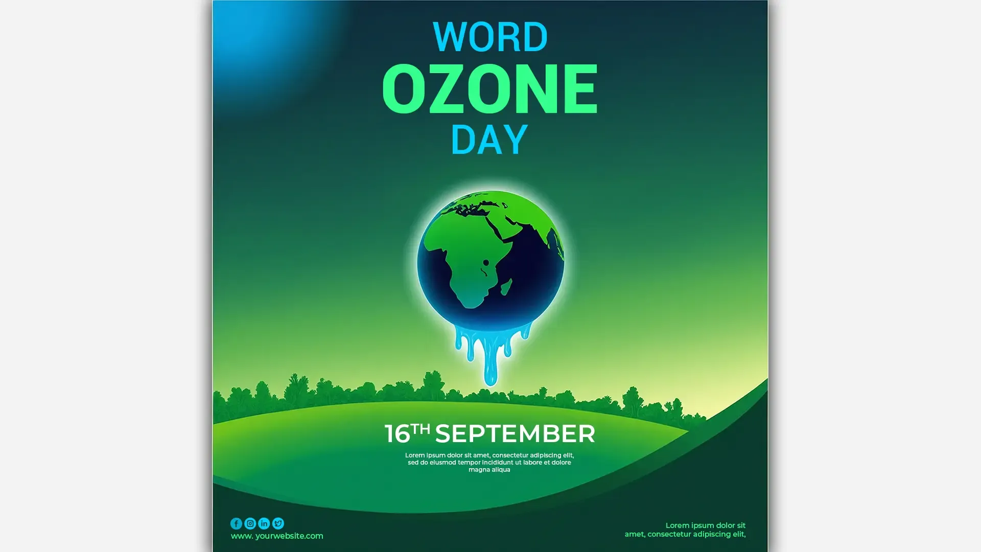 Editable Green World Design for Ozone Day Instagram Post